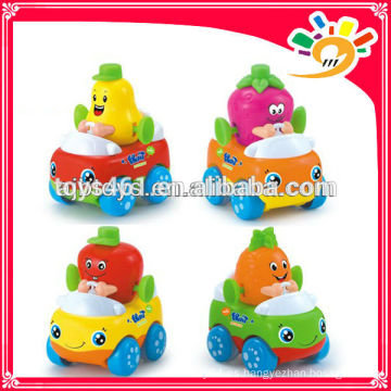 Mini juguetes de juguete de fricción de fruta de dibujos animados para los niños mini plástico coche